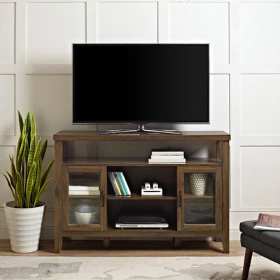 Farmhouse Highboy Dark Walnut TV Stand