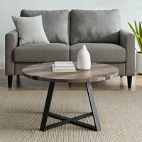 Gray Urban Rustic Round Coffee Table