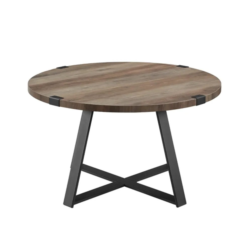 Gray Urban Rustic Round Coffee Table