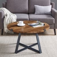 Oak Urban Rustic Round Coffee Table