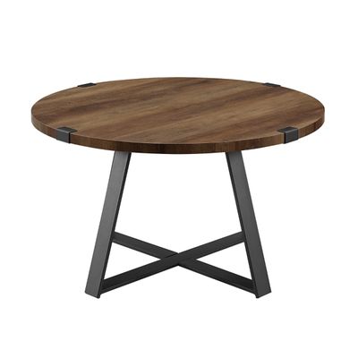 Oak Urban Rustic Round Coffee Table