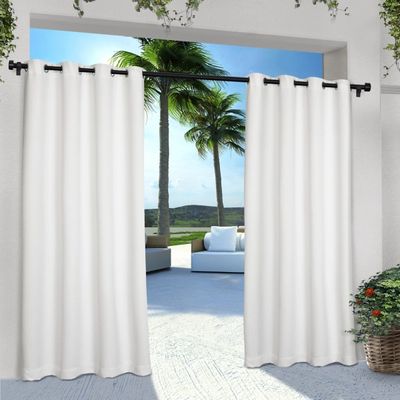 White Cabana Outdoor Curtain Panel Set, 120 in.