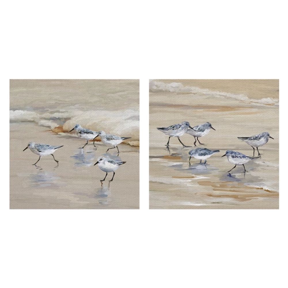 Sandpiper Beach I and II Art Prints, Set of 2