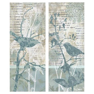 Winter Birds I & II Canvas Art Prints, Set of 2