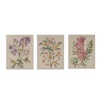 Botanical Linen Art Prints, Set of 3