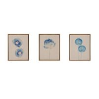 Botanical Framed Linen Canvas Art Print, Set of 3