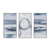 Abstract Gray Framed Canvas Art Prints, Set of 3
