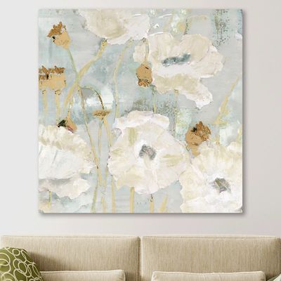 Cream Poppies in the Wind Giclee Canvas Art Print
