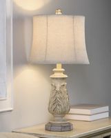 Ivory Leaf Scroll Table Lamp