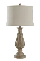 Distressed Brown Spindle Table Lamp