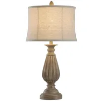 Distressed Brown Spindle Table Lamp