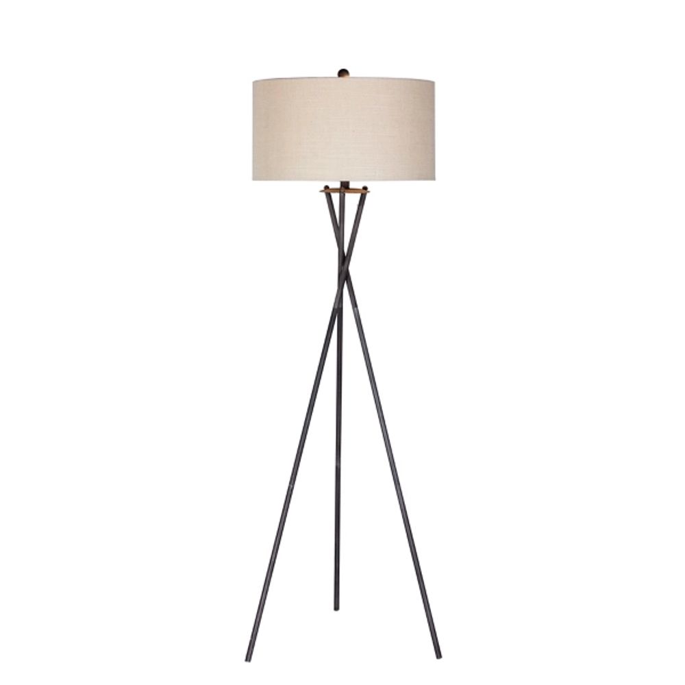 Rust Black Metal Tripod Floor Lamp