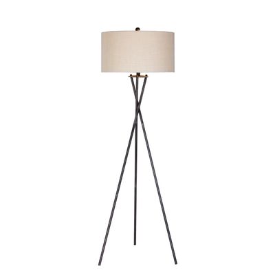 Rust Black Metal Tripod Floor Lamp