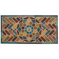 Multicolor Woodblock Garden Doormat