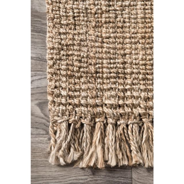 nuLOOM Hand Braided Eliz Jute Blue 5 ft. x 8 ft. Indoor Oval Rug