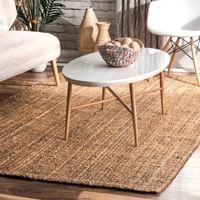 Natural Solid Addy Area Rug, 5x8