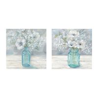 Jar Bouquet Giclee Canvas Art Prints, Set of 2