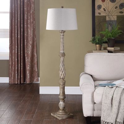 Chunky Washed Brown Floor Lamp