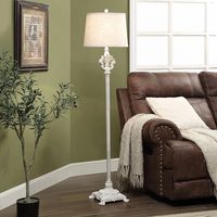 Distressed Fleur-de-lis Floor Lamp