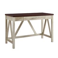 White Oak Farmhouse A-Frame Desk with Brown Top