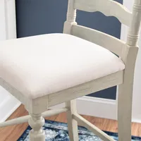 Melvin Distressed Whitewash Bar Stool