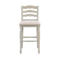 Melvin Distressed Whitewash Bar Stool