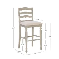 Melvin Distressed Whitewash Bar Stool