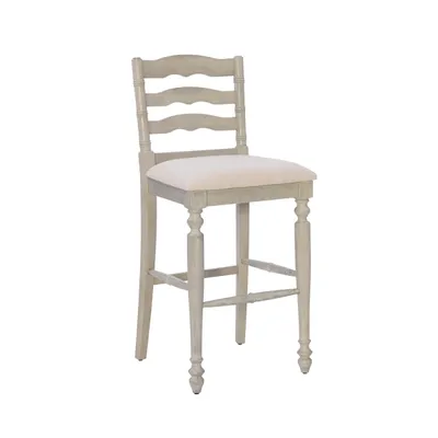 Melvin Distressed Whitewash Bar Stool