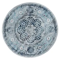 Aqua and Gray Alex Round Area Rug, 6x6