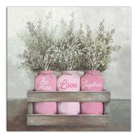 Valentine's Day Mason Jar Canvas Art Print