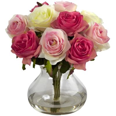 Assorted Roses in Vase Arrangement