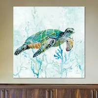 Sea Turtle Swim I Canvas Art Print