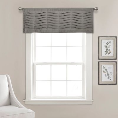 Dark Gray Wave Pattern Valance