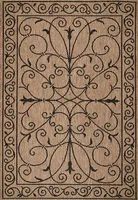 Brown Kathleen Scroll Outdoor Area Rug, 5x7