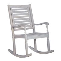 White Wash Wood Patio Rocking Chair