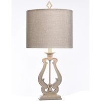 Distressed White French Farmhouse Table Lamp