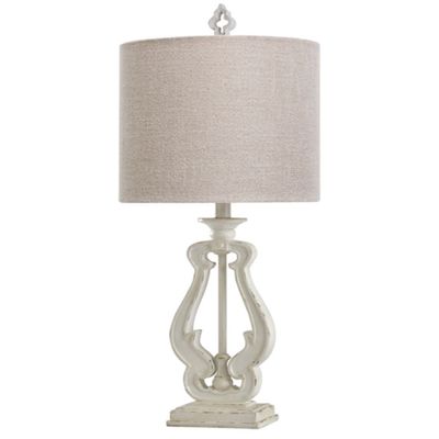 Distressed White French Farmhouse Table Lamp