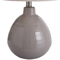 Gray Ribbed Ceramic Table Lamp