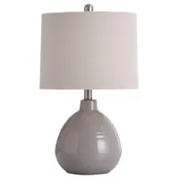 Gray Ribbed Ceramic Table Lamp