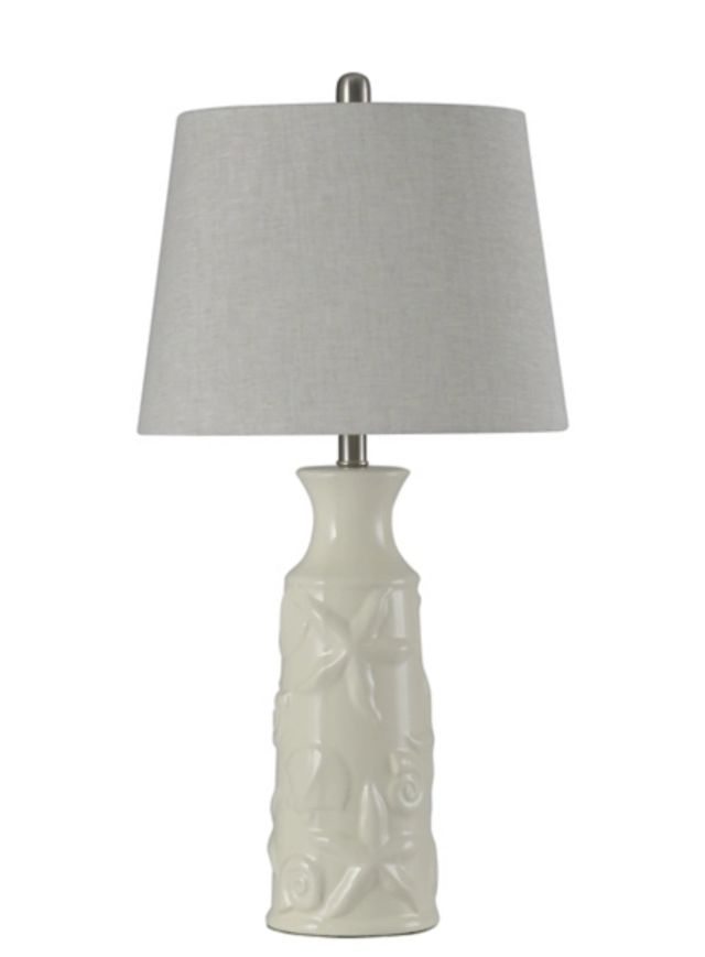 caroline distressed cream table lamp