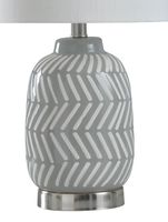 Gray and White Etched Table Lamp