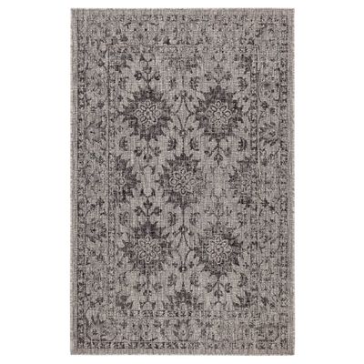 Black Harris Botanical Outdoor Rug, 7x9