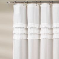 White Ciel Tassel Shower Curtain