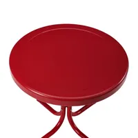 Coral Red Metal Outdoor Side Table