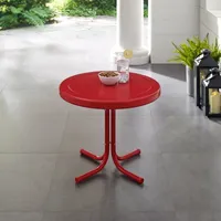 Coral Red Metal Outdoor Side Table