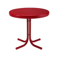 Coral Red Metal Outdoor Side Table