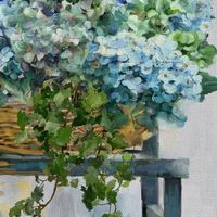 Farmhouse Hydrangeas Canvas Art Print