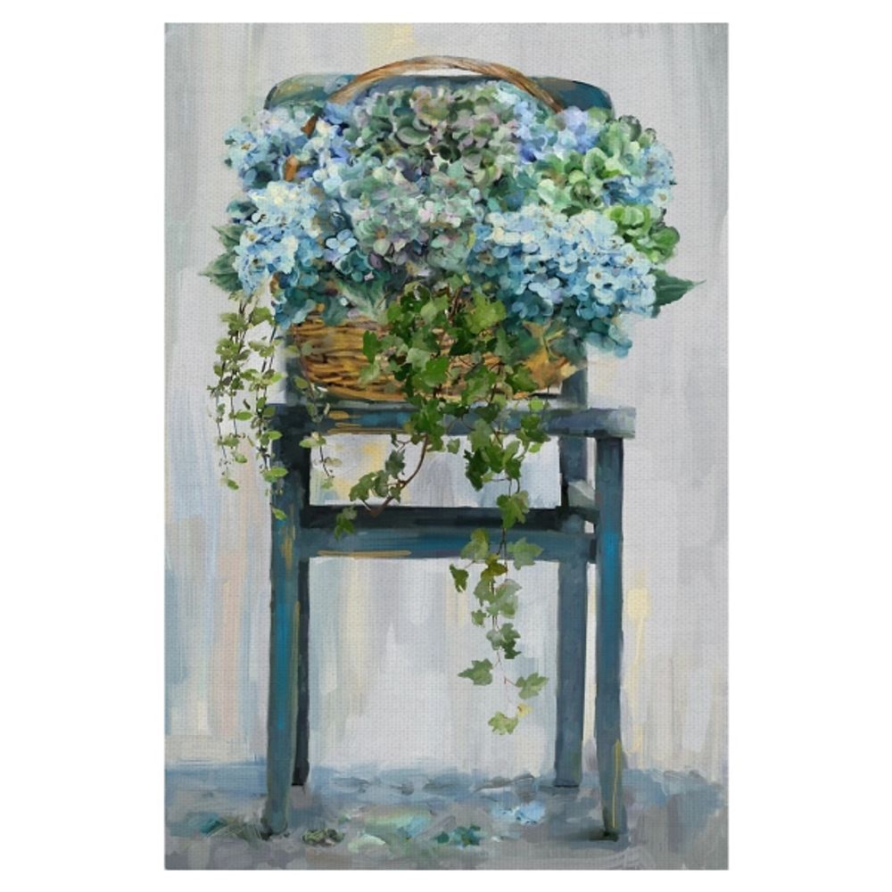 Farmhouse Hydrangeas Canvas Art Print