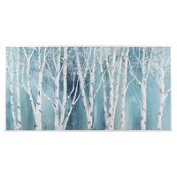 Soft Birch on Blue Framed Canvas Art Print by Nan