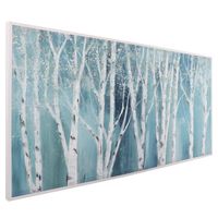 Soft Birch on Blue Framed Canvas Art Print by Nan